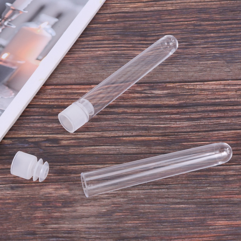 Pcs Clear Plastic Test Tubes With White Screw Caps Sample Containers