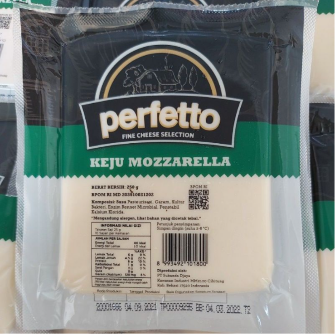 Perfetto Keju Mozzarella Gr Mozzarella Cheese Untuk Topping Pizza