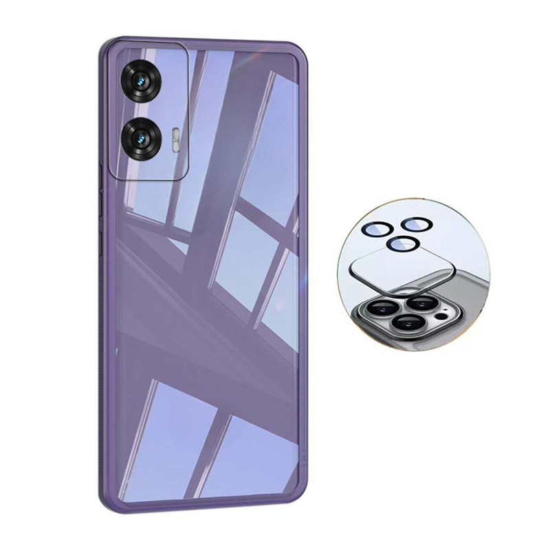 New Phone case Moto Edge40 NEO Edge50 Pro Edge50 Fusion Back cover Camera Protection Semi Transparent Soft Silicone Shockproof with Lens Protector Films for Motorola Moto edge 50 Pro 50 Fusion 40 NEO case