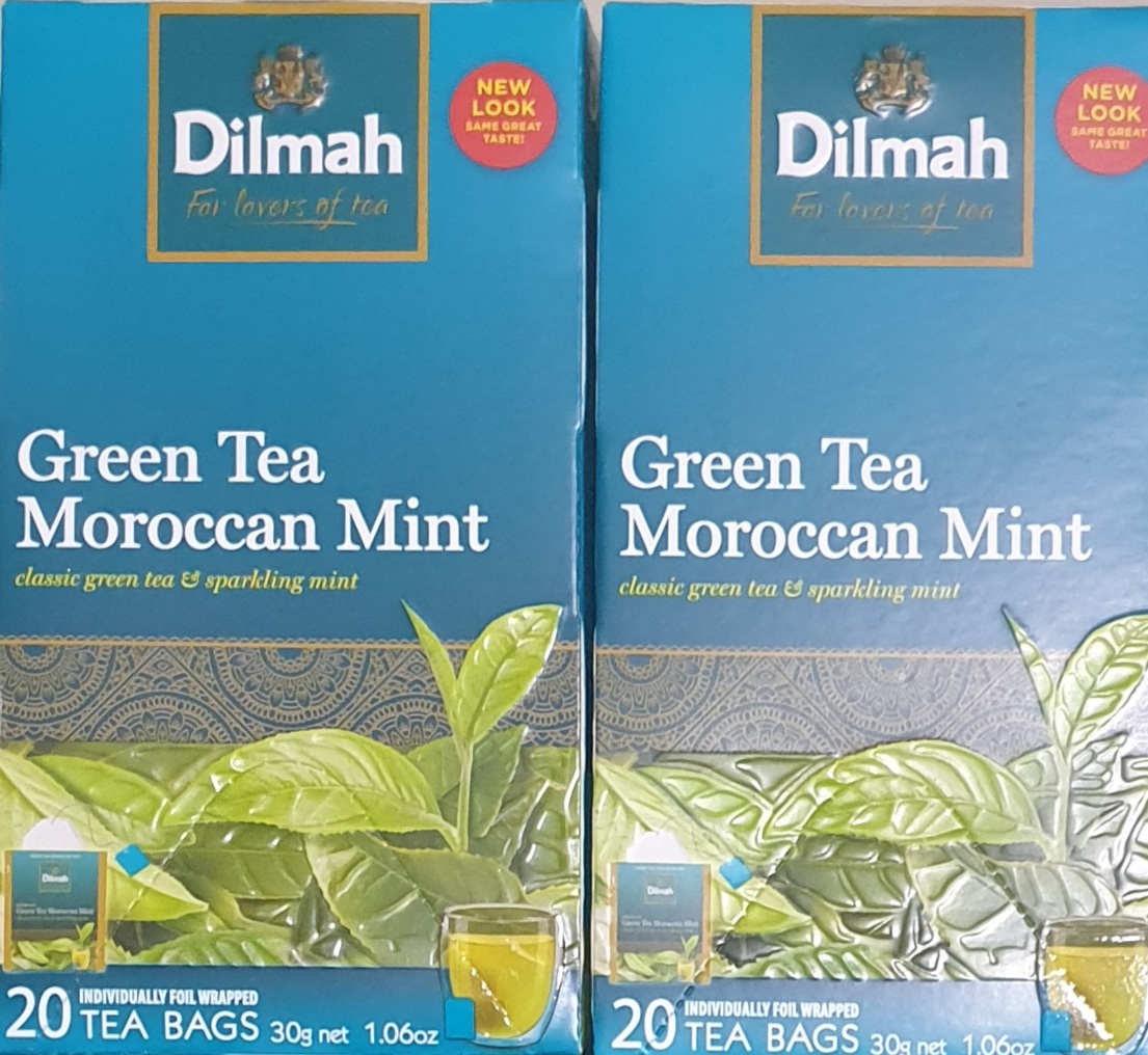 Dilmah Pure Ceylon Tea Bags Moroccan Mint Green Tea 2 Boxes X 20