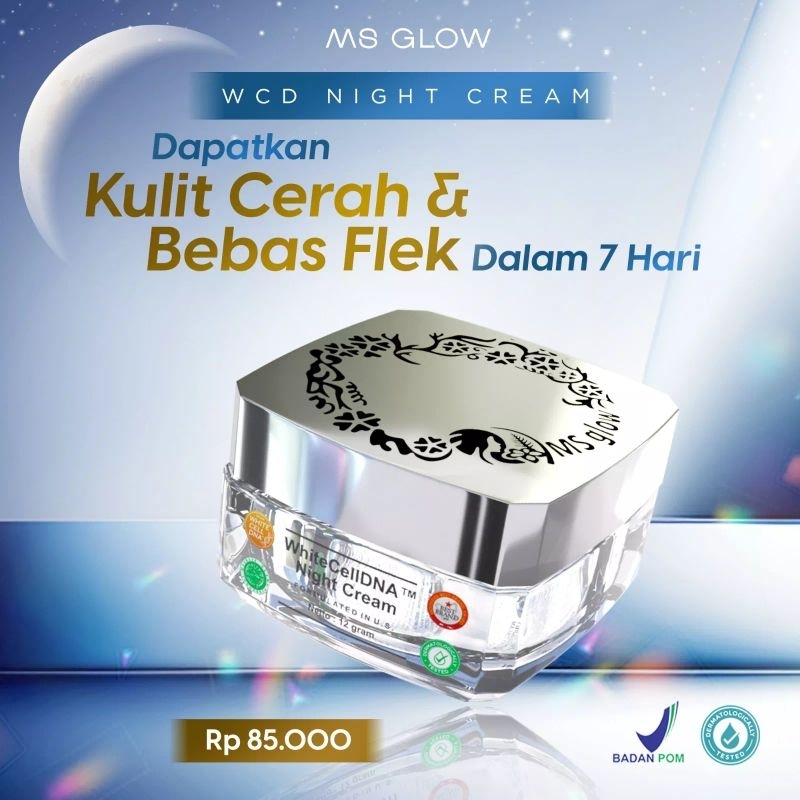 Night Cream Ms Glow Cream Malam Ms Glow Whitening Acne Ultimate