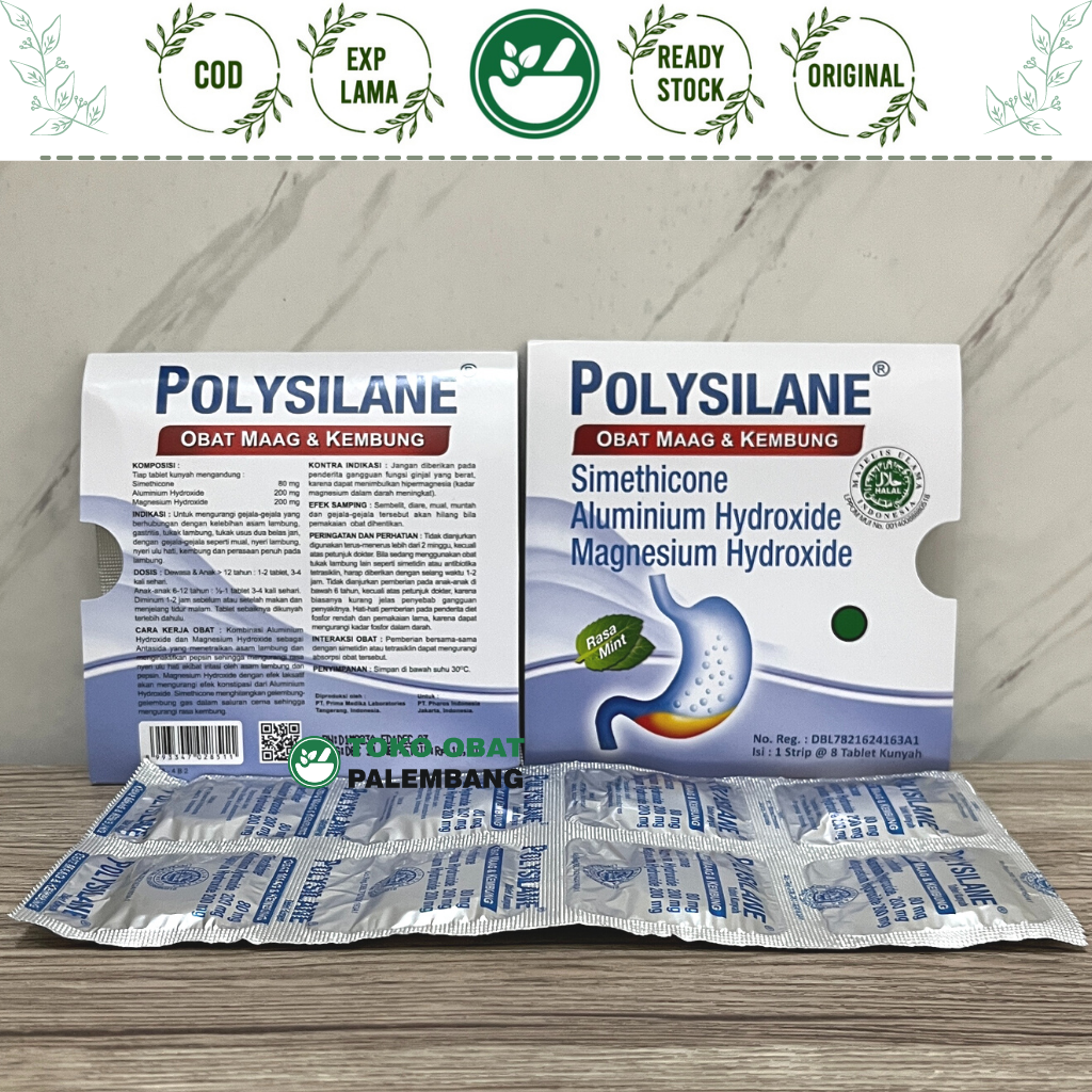 POLYSILANE 8 TABLET MAAG ANTI KEMBUNG SIMETHICONE POLISILANE POLISILEN