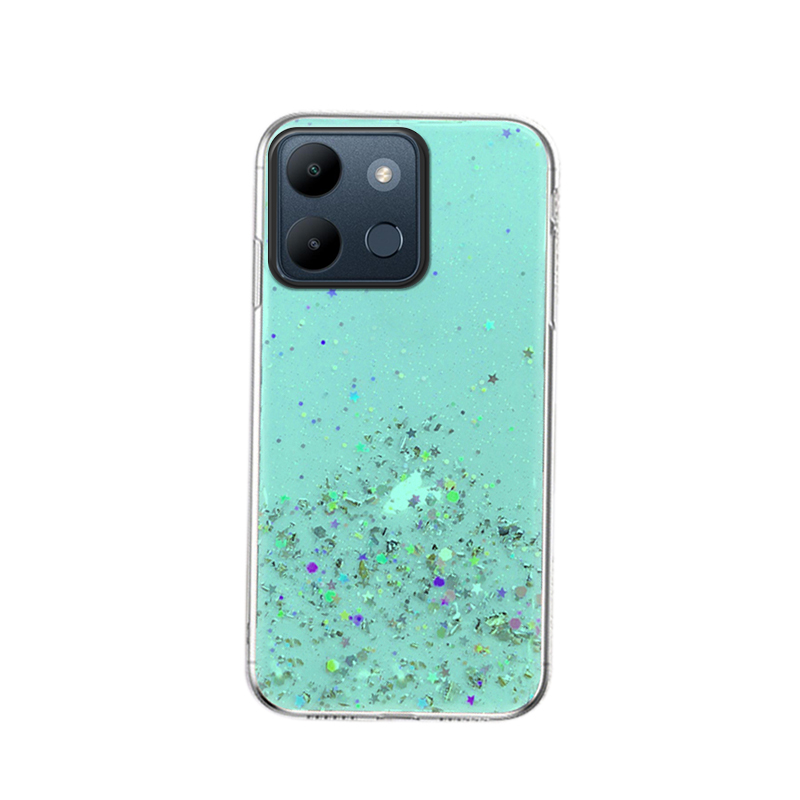 For Tecno POP 7 Pro Spark Go 2023 case Full Stars Moon Glitter Bling Sequins Cases Soft Starry Sky Transparent For Tecno Spark Go 2023 POP 7 Pro Back cover Phone Cases