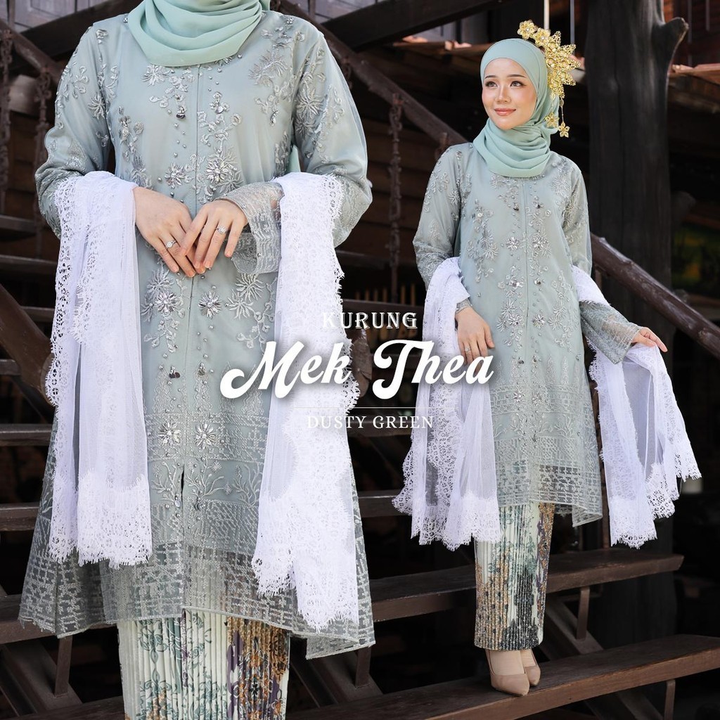 TUNIKMY Baju Kurung Mek Thea Exclusive Lace Baju Raya Viral 2024