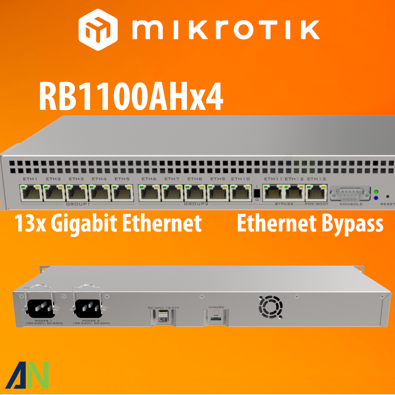 MikroTik Router RB1100AHx4 RB1100x4 13 Port Gigabit Ethernet 1GB RAM