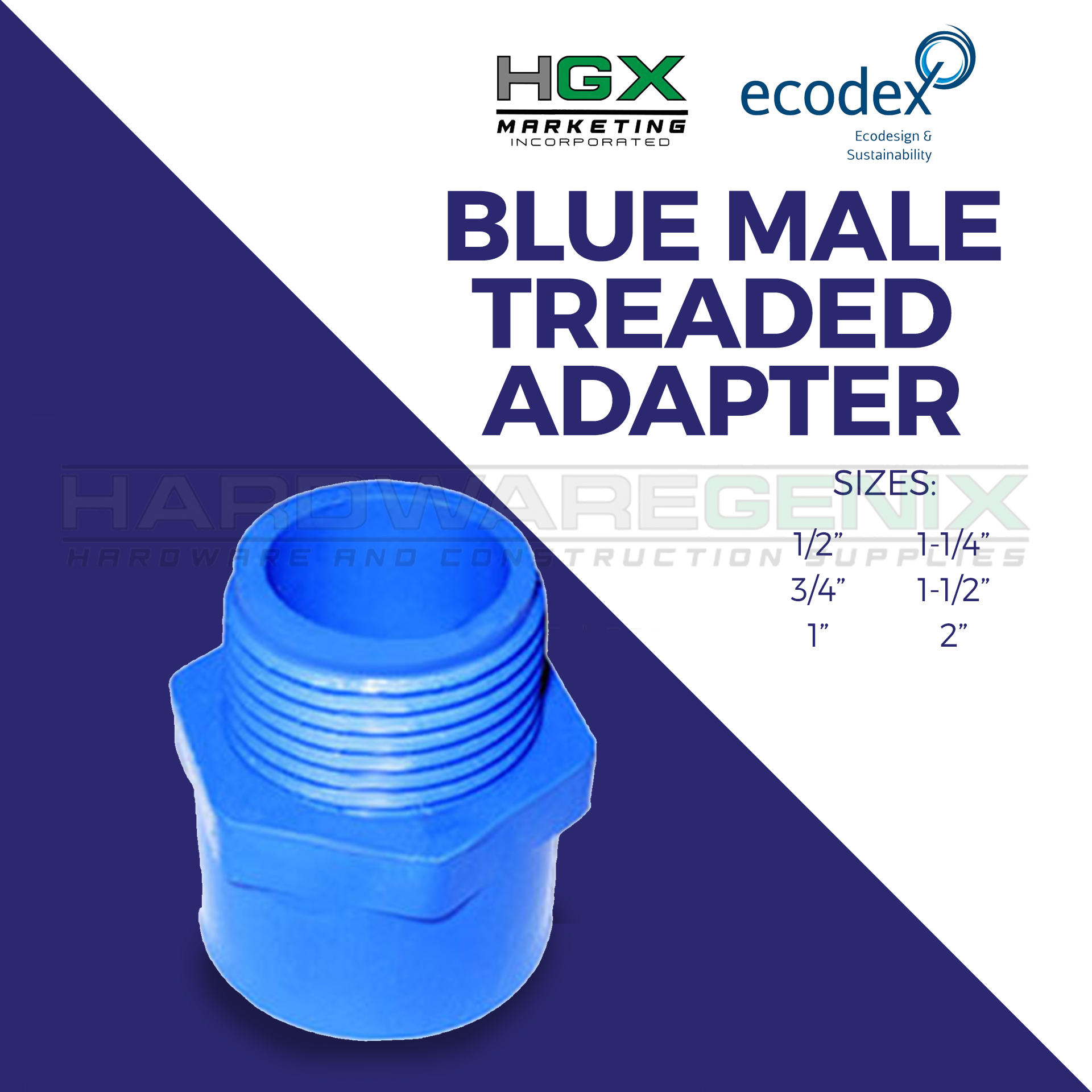 ECODEX PVC Blue Male Adapter Lazada PH