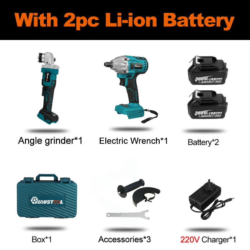 2 In 1 Cordless Brushless 388VF 800N M Electric Impact Wrench Angle