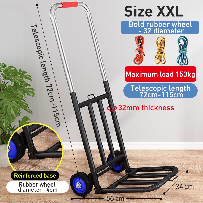 Trolley Foldable Hand Truck Wheels Climb Stairs Troli Barang Pasar