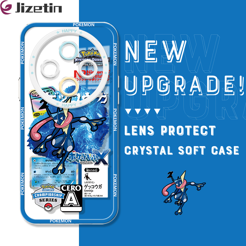 Jizetin for Redmi 14C Back Cover Crystal Transparent Cartoon Pocket Elf Soft Full Camera Cover Protection Phone Cases