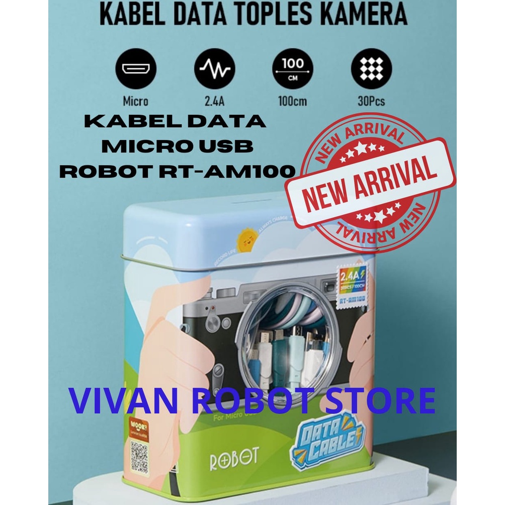 Kabel Data Usb Cas Casan Kabel Data Toples Isi Pcs Micro Usb Robot Rt