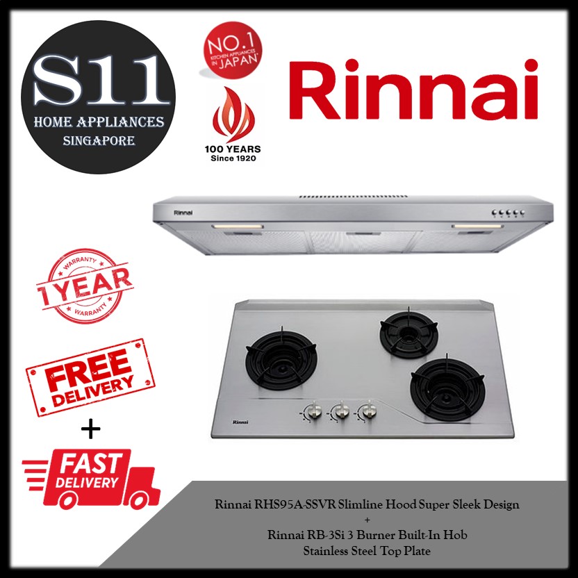 Rinnai RH S95A SSVR Slimline Hood Super Sleek Design Rinnai RB 3Si 3