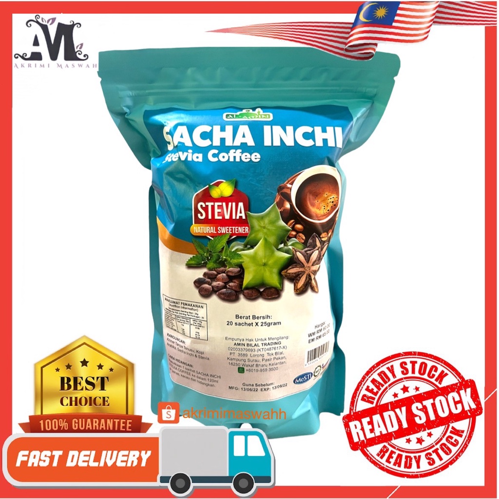 SACHA INCHI STEVIA KOPI COFFEE 20 SACHETx25g READY STOCK Lazada