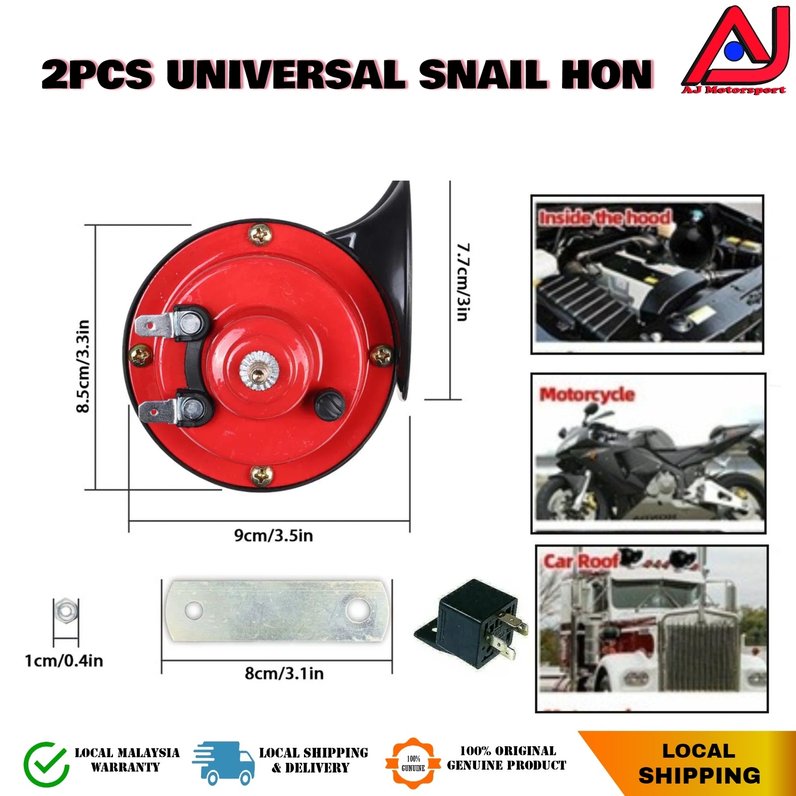 Car Horn Hon Kereta Siput Kuat Bm Snail Horn V Pcs Db Persona