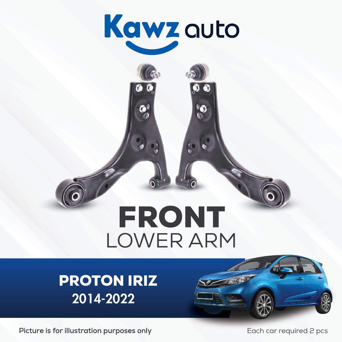 Kawz Proton Iriz Front Lower Arm Pair Lazada