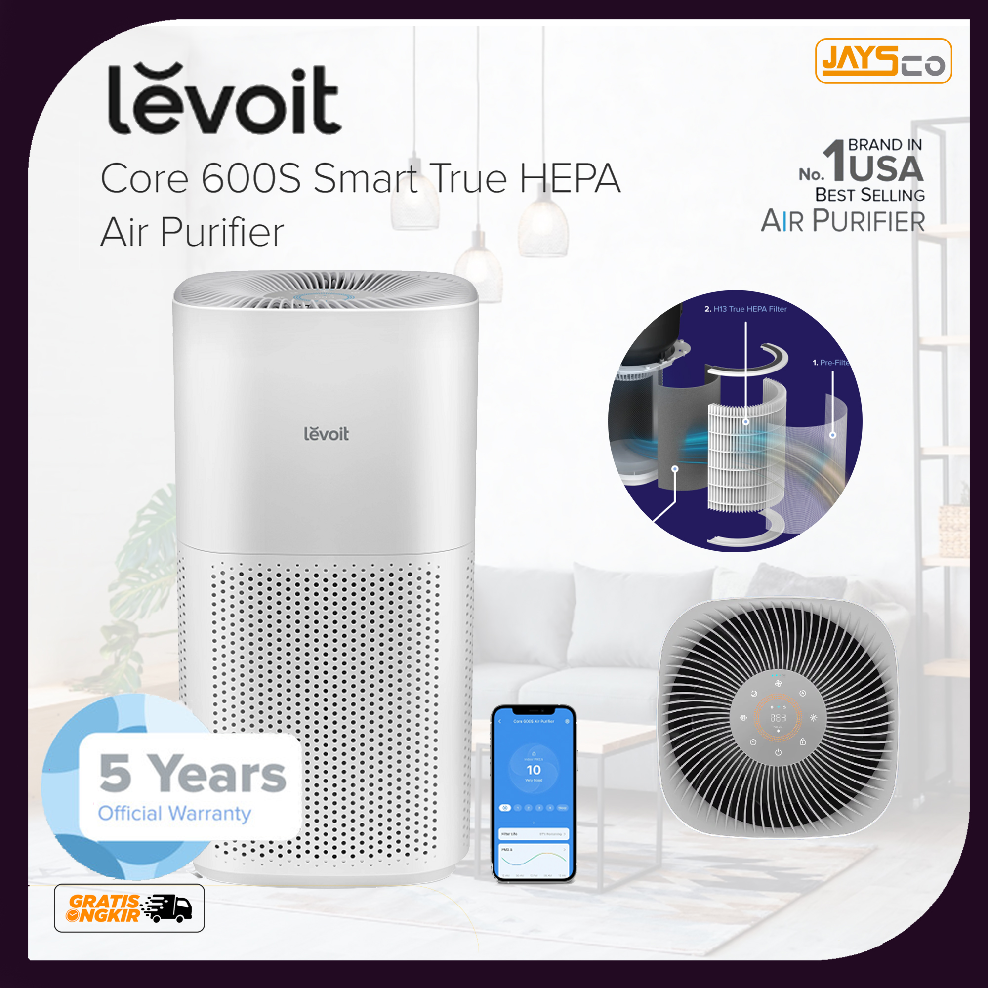 Levoit Core S Smart Wifi True Hepa Air Purifier H Usa Original