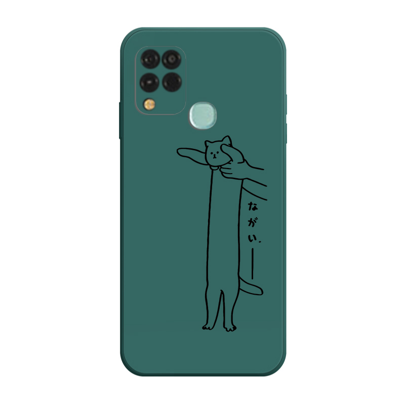 เคส Infinix Hot 10s NFC Case เคสซลโคนเหลวแมวขเกยจการตนนารก