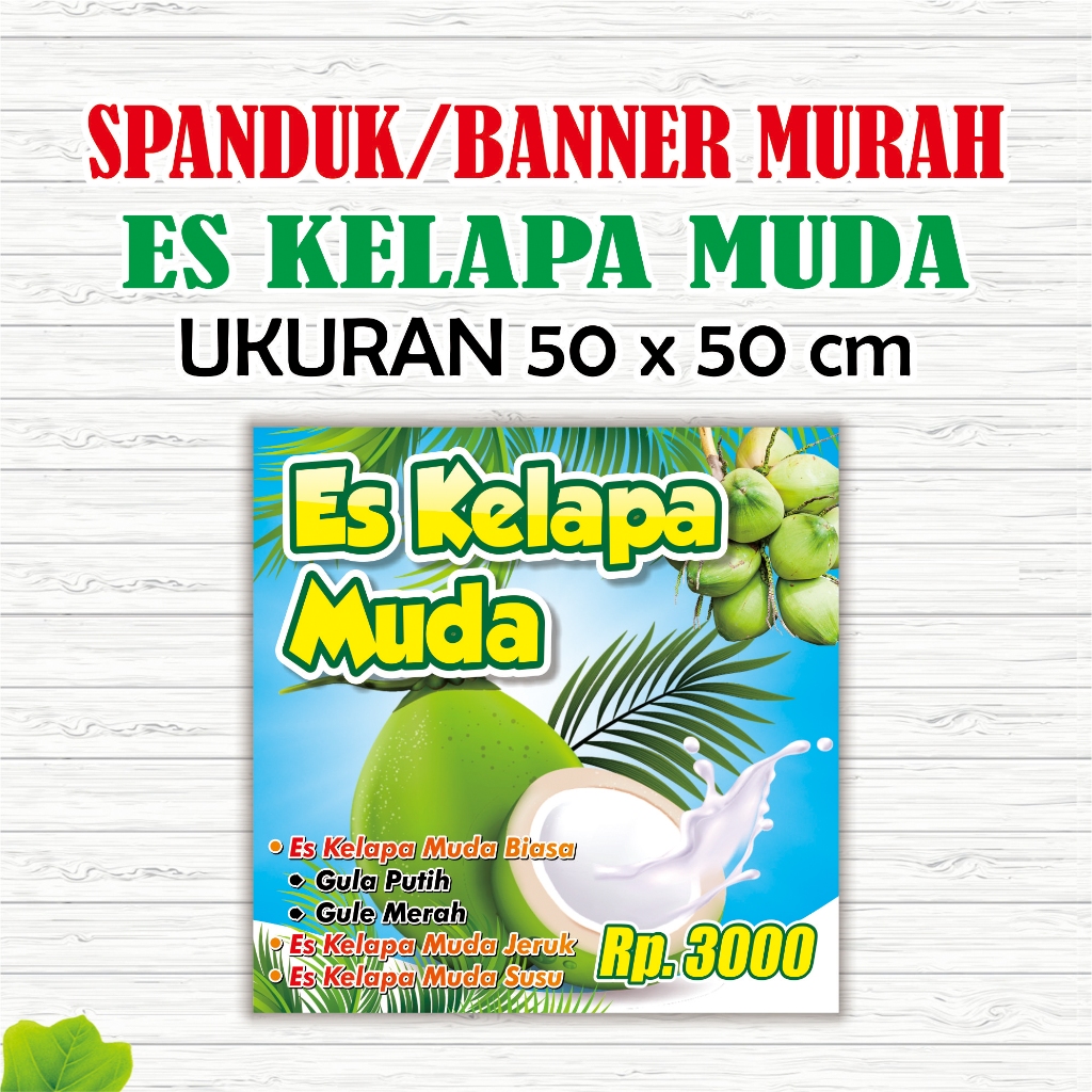 Spanduk Banner Es Kelapa Muda Segar Lazada Indonesia