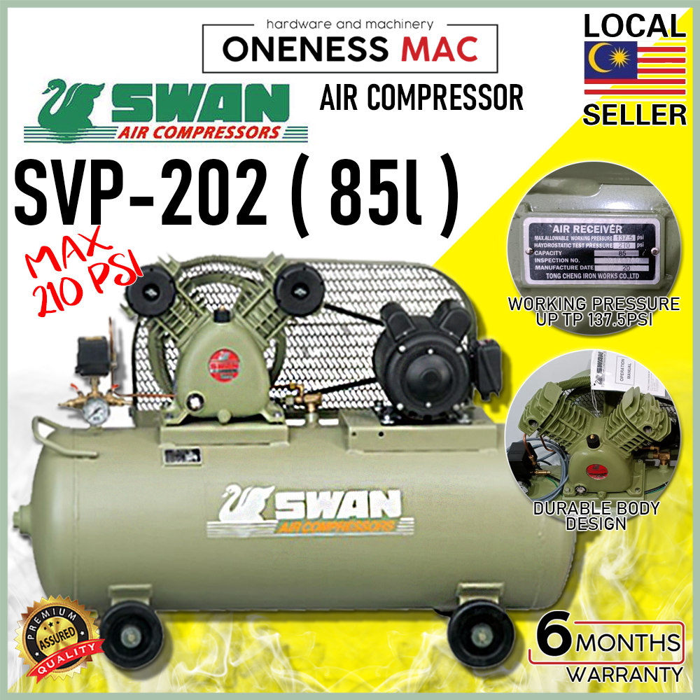 SWAN AIR COMPRESSOR 2HP 85 Litre 230V SVP 202 Lazada