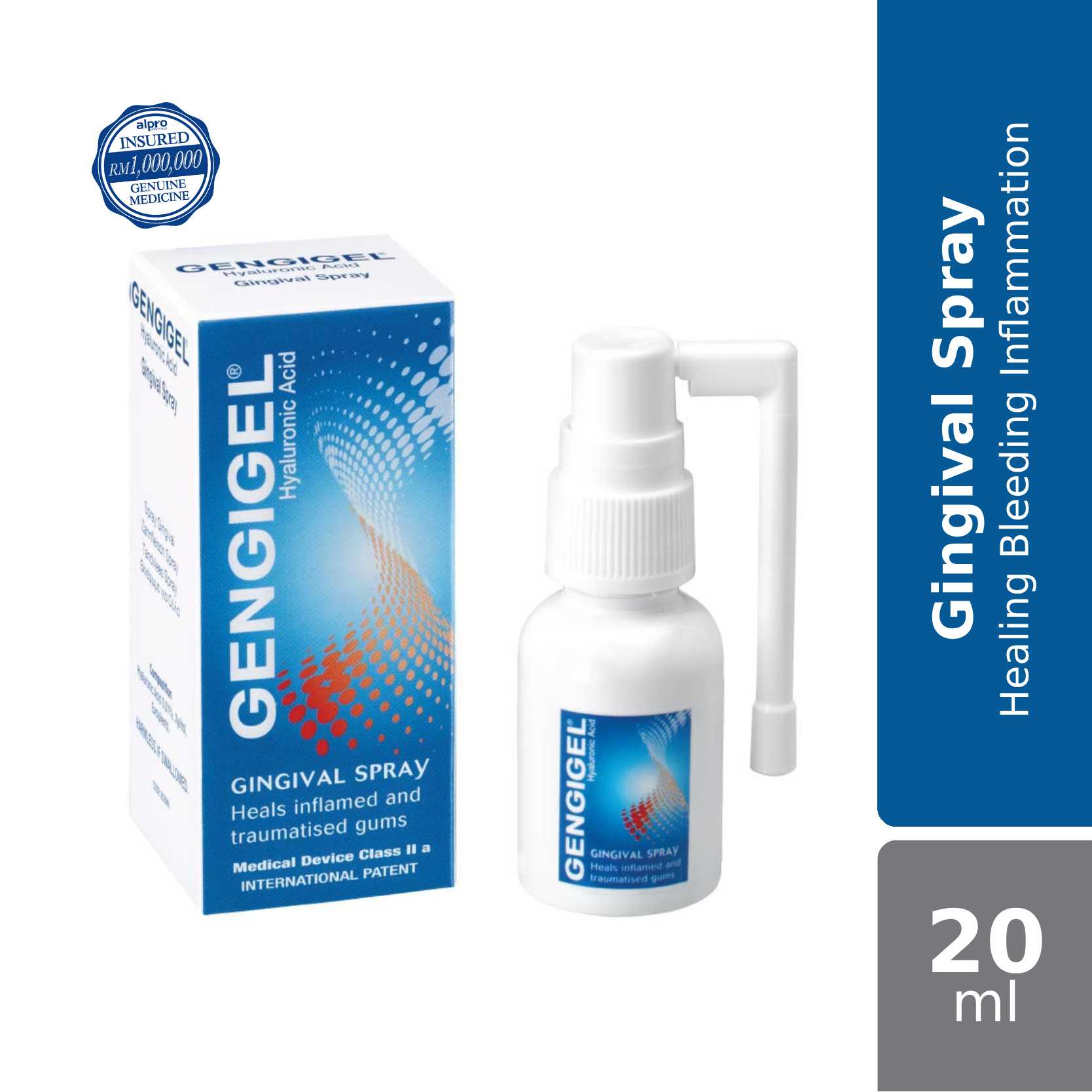 Gengigel Hyaluronic Acid Gingival Spray 20ml Heals Sore And