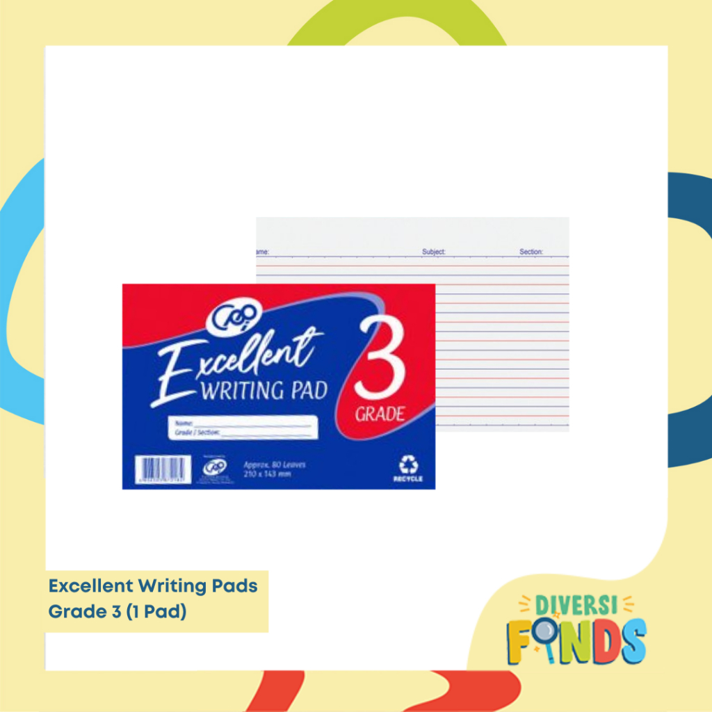 1 Pad Excellent Writing Pads Grade 1 2 3 4 Price Is Sold PER