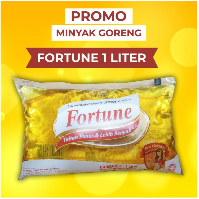 Fortune Minyak Goreng Liter Bantal Minyak Goreng Fortune Tahan