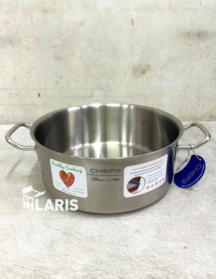 Bima Chefs Casserole Cm Atau Liter Panci Stainless Tebal Tanpa