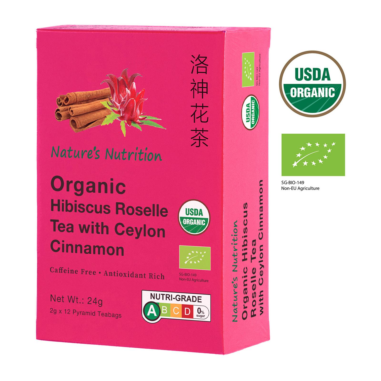 Nature S Nutrition Organic Hibiscus Roselle Tea With Ceylon Cinnamon