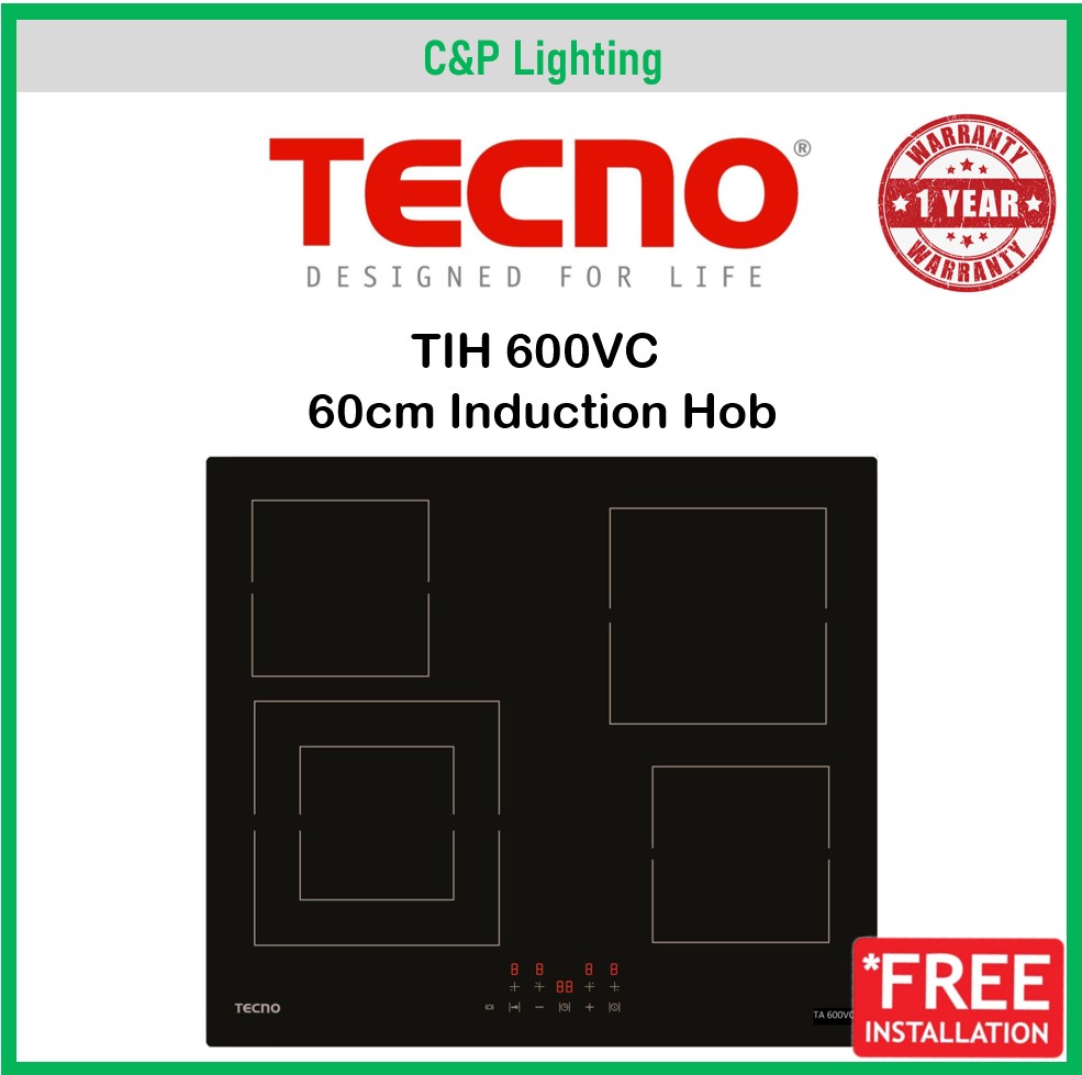 Tecno 60cm 4 Burner Vitro Ceramic Induction Cooker Hob TA600VC Lazada