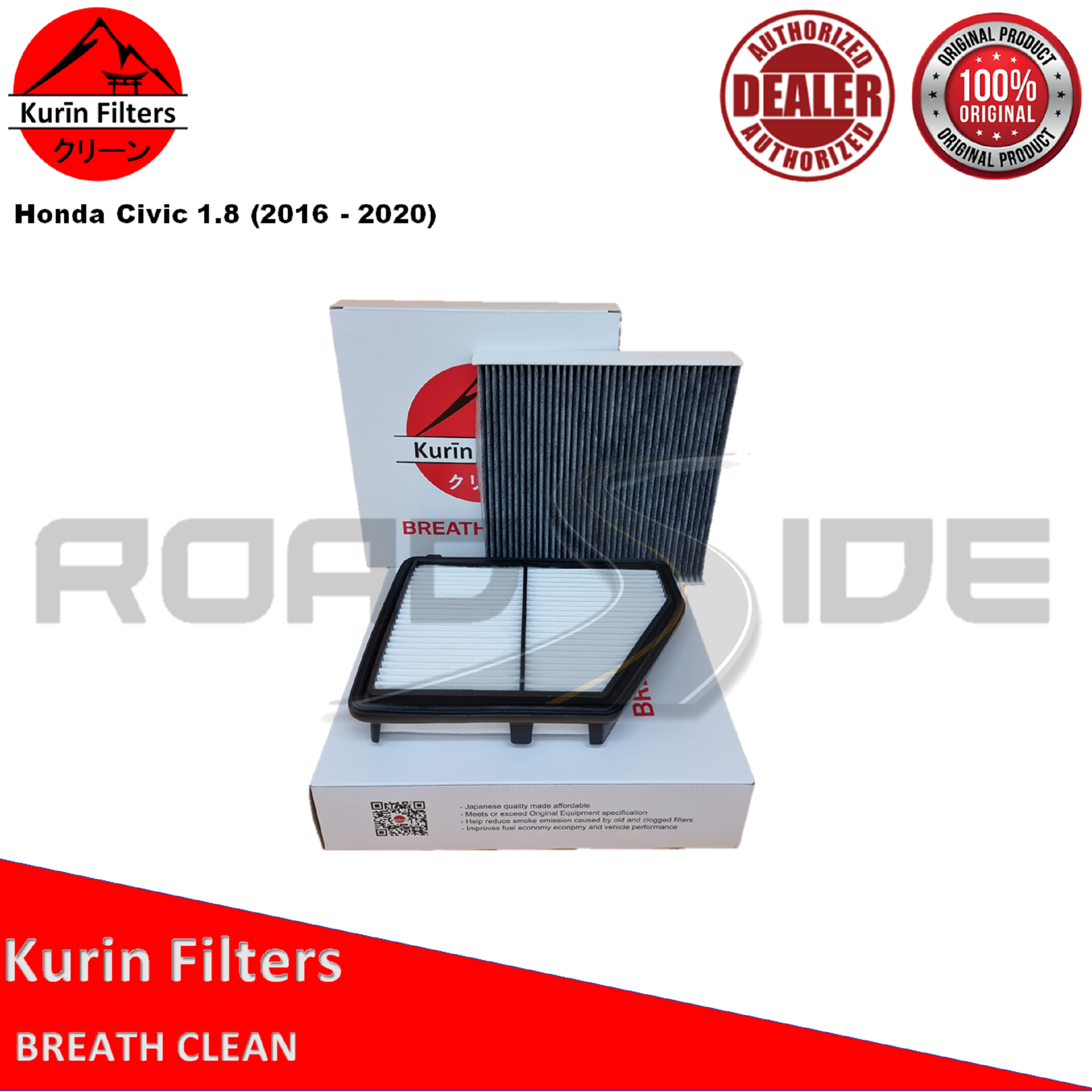 KURIN Combo Filters Air Charcoal Cabin For Honda Civic 1 8 Engine