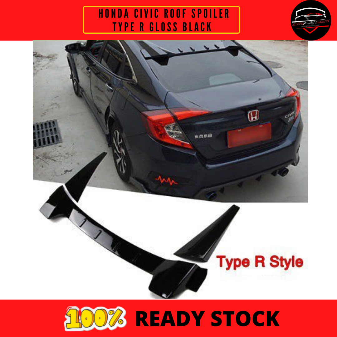 Honda CIVIC FE Rear Roof Spoiler Type R Wing Diffuser 2021 2022 2023