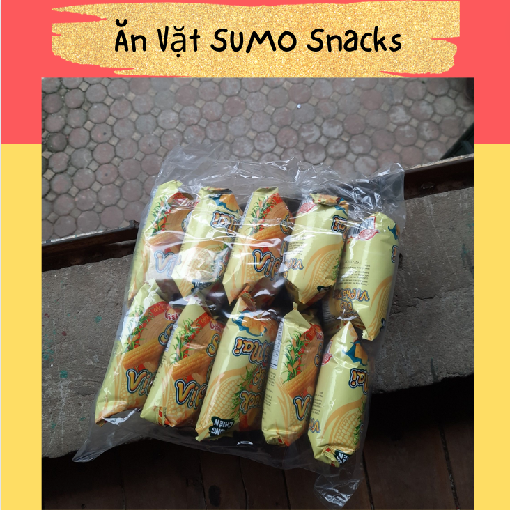 Bịch 10 gói Bim Bim Snack Bắp Vị Phô Mai Oishi 14 16g Ăn Vặt Sumo Snack