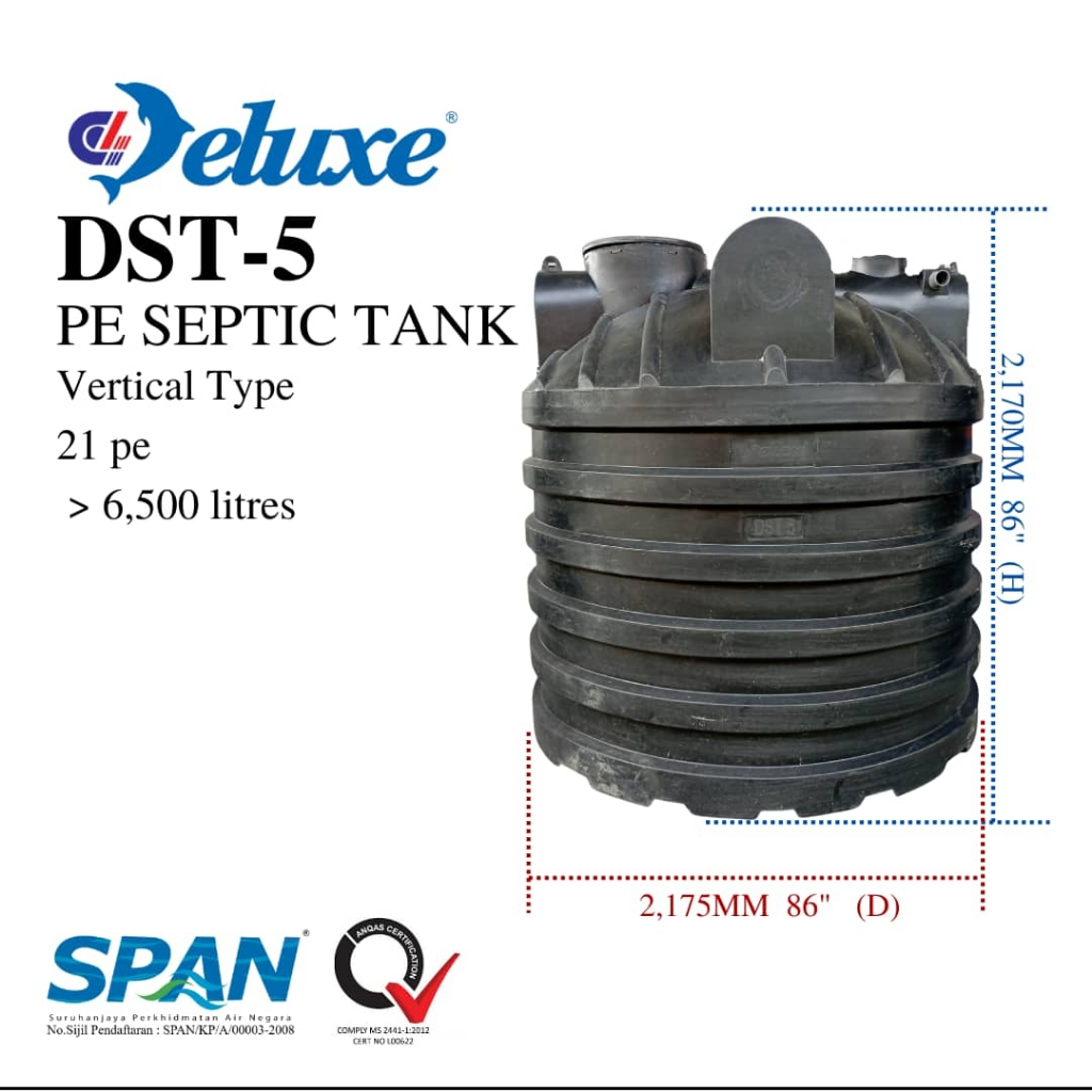 KL Selangor ONLY P2 Deluxe PE Span Approved PE Septic Tank