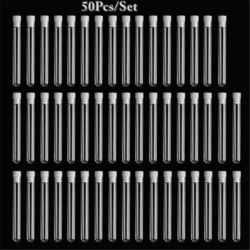 Pcs Pack Mm Plastic Hard Test Tube With Lid Transparent