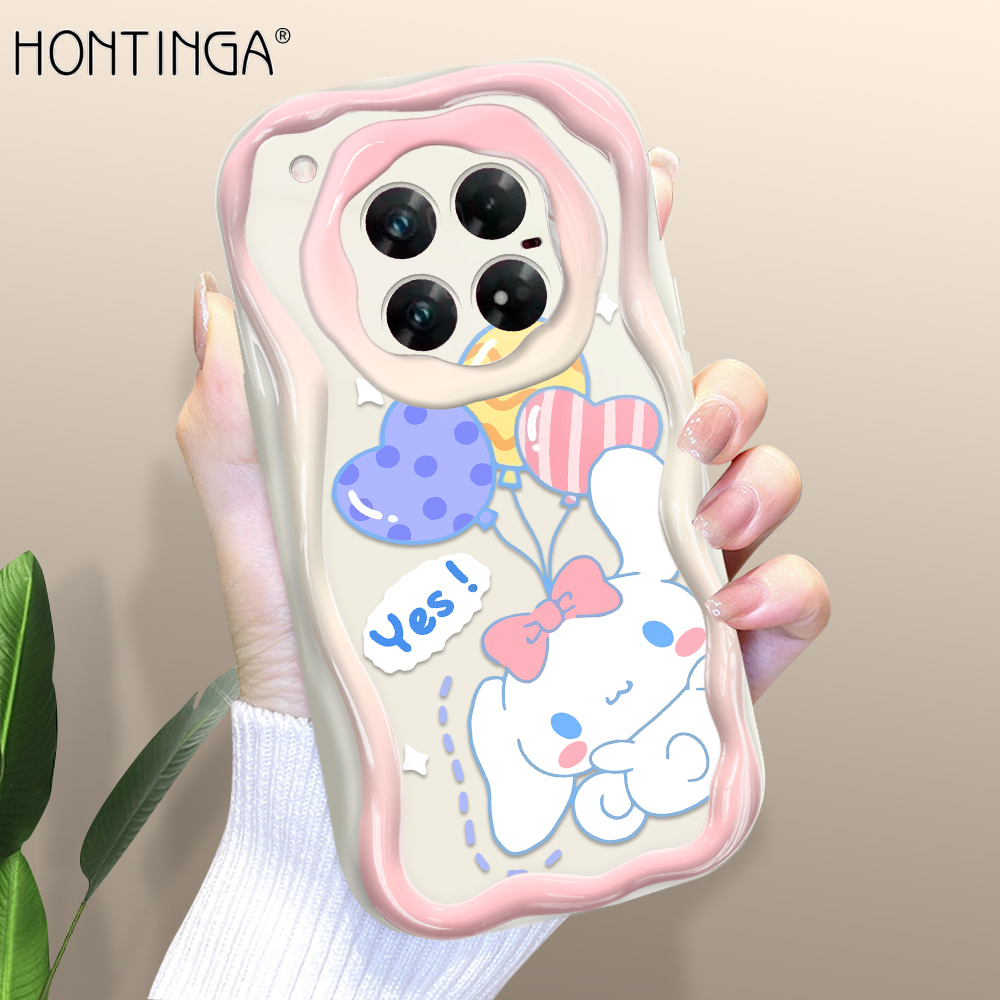 Hontinga for Infinix Zero 40 Back Cover Cute Cinnamoroll Cream Texture Phone Case Wavy Edge Soft Silicone Cover