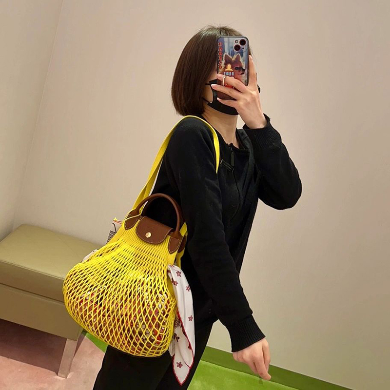 S แท100 กระเปา Longchamp Le Pliage Filet bag กระเปารนตาขาย สด