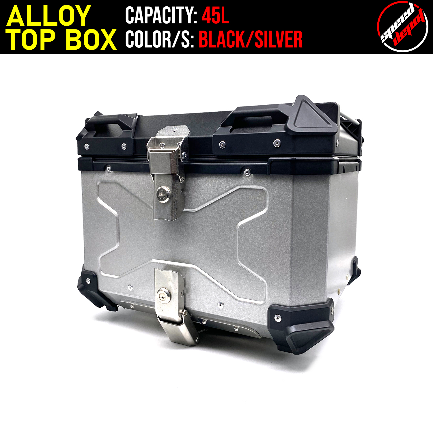 45 Liter Motorcycle Top Box Aluminum Alloy Top Box Heavy Duty