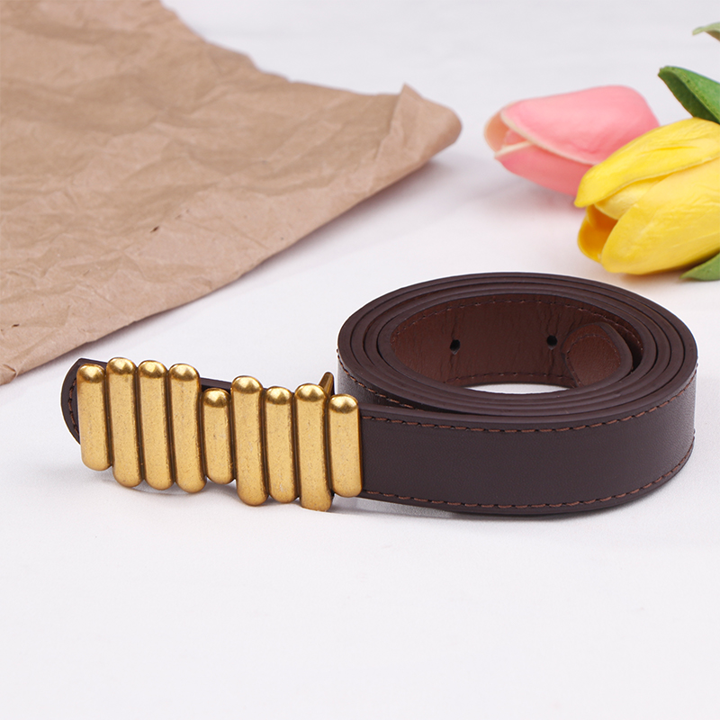 Retro PU Belt Versatile Simple Women Leather Apertured Waistband Snap Buckle Jeans Dresses Coats Clothing Decor Accessories