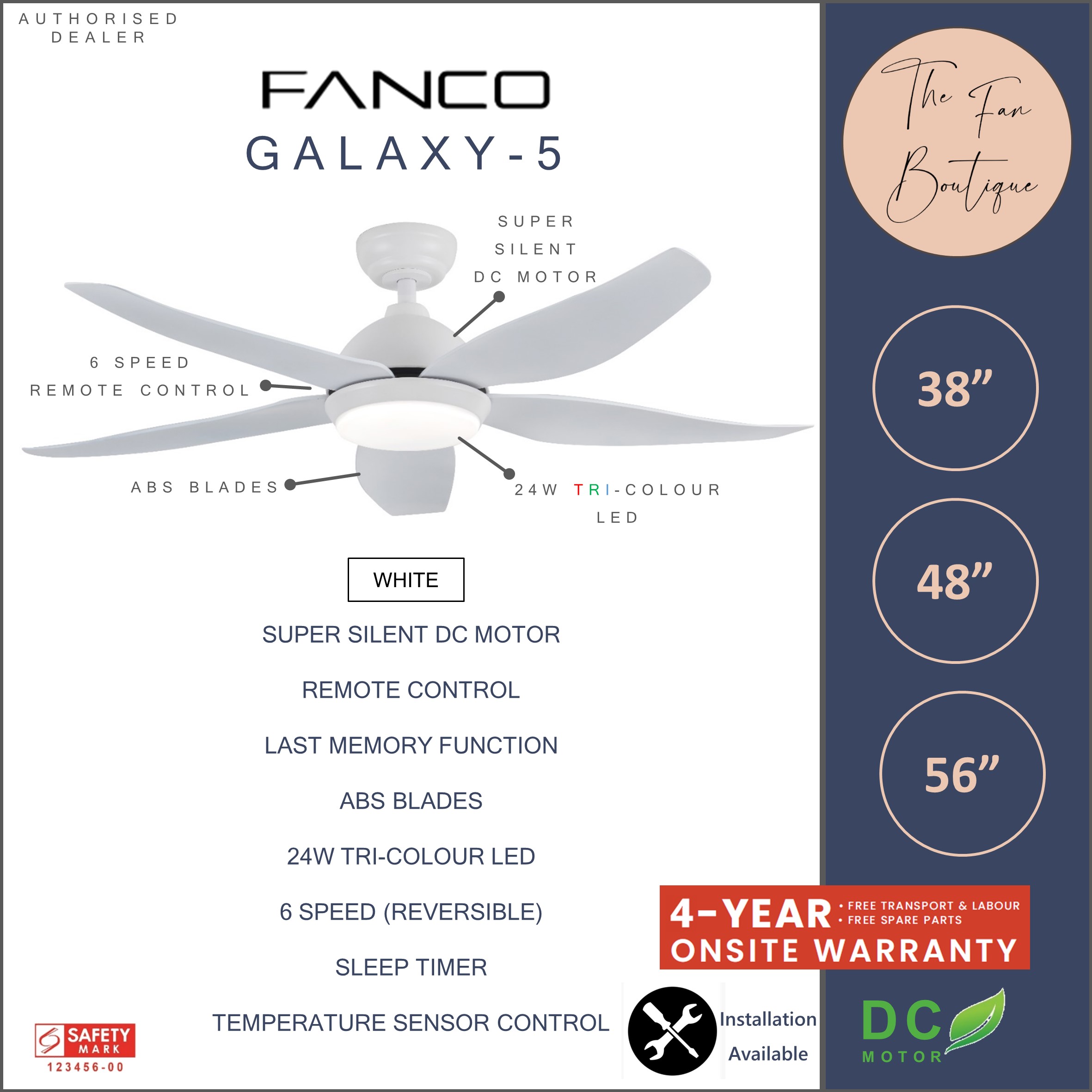 New Launch Fanco Galaxy Dc Motor Ceiling Fan With