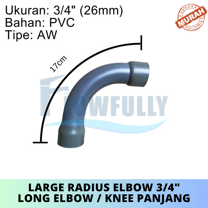 Large Radius Elbow Aw Inch Pvc Long Elbow Knee Panjang Dim