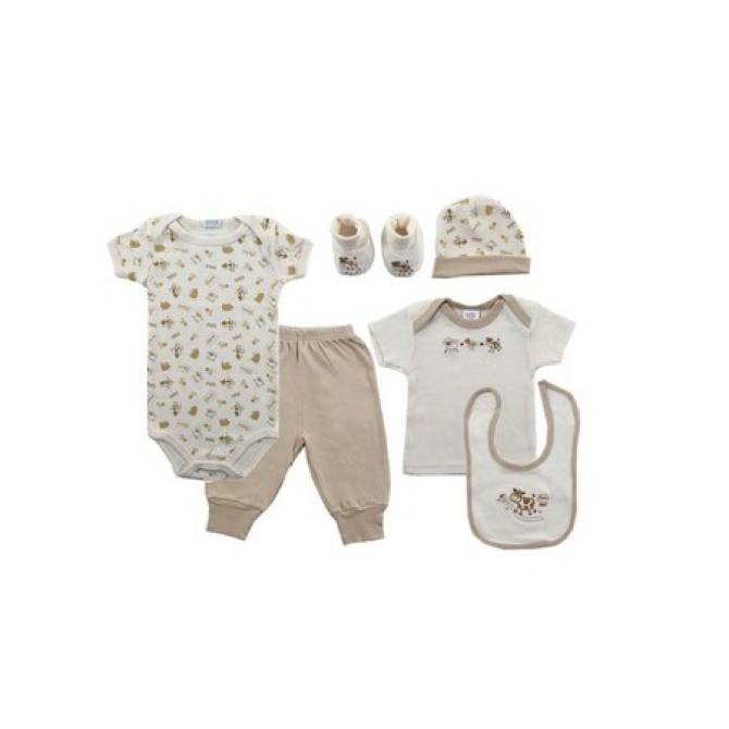luvable friends 6-piece layette gift set - cream