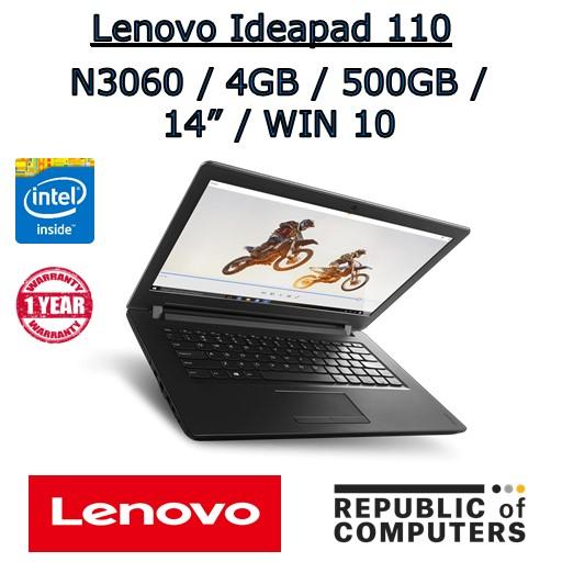LENOVO IDEAPAD 110-14IBR N3060 / 4GB / 500GB / 14