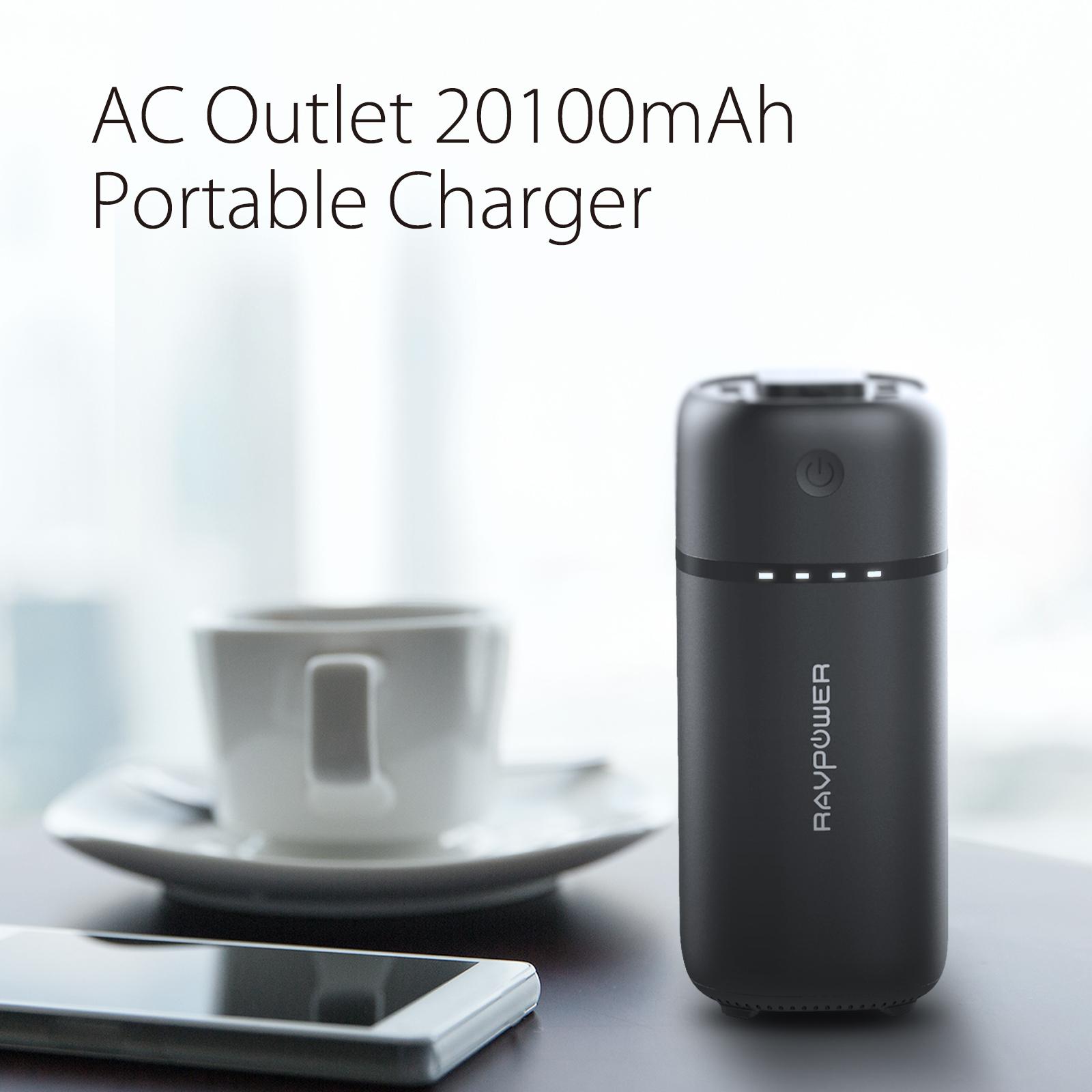 RAVPOWER 20100mAh Power Bank with 65W AC Outlet [RP-PB105]