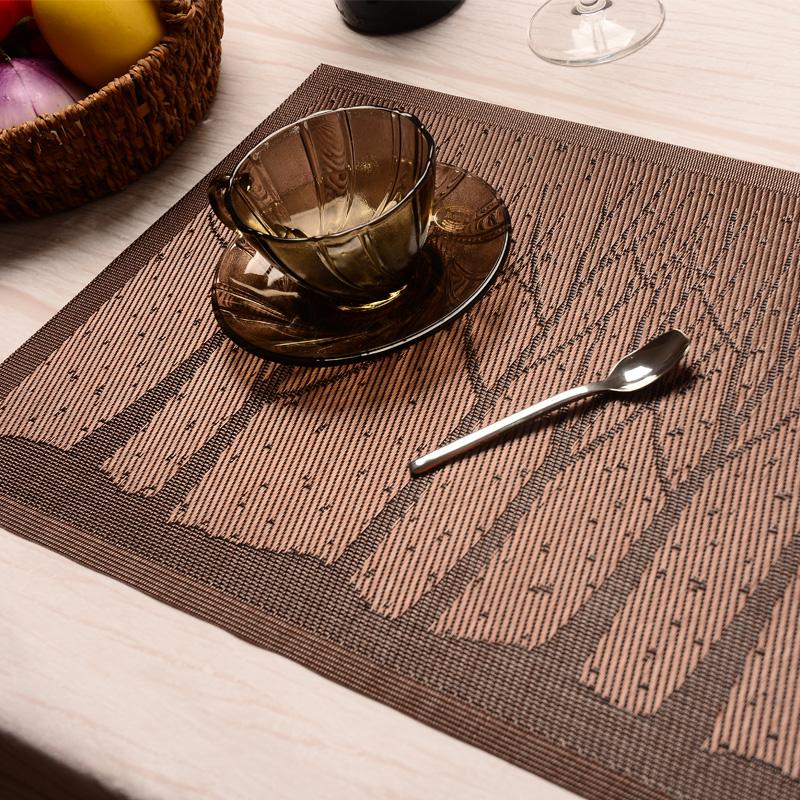 Creative European Style Western Food Place Mat PVC Heat Resistant Mat Japanese Style Dining Table Cushion Placemat Coasters Rectangular Heat Resistant Place Mat