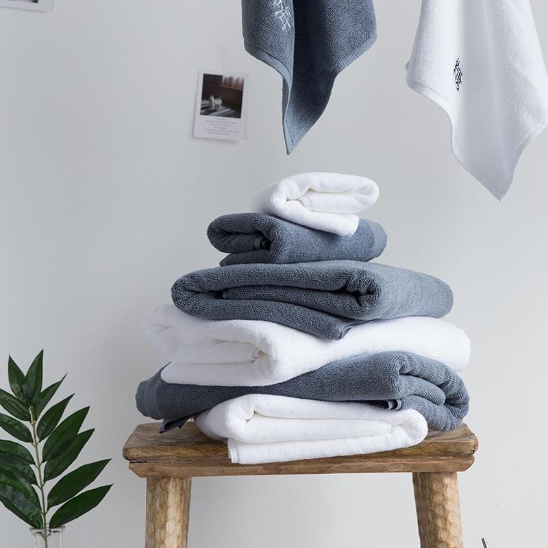 Nghề Thêu Khăn Mặt Phong Cách Nhật Bản Giản Lược Sắc Xanh Thiên Nhiên 100% Cotton Khăn Tắm Đơn Khăn Mặt 100% Cotton Giản Lược Cuộc Sống