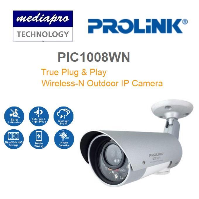 PROLINK PIC1008WN HD Wireless PoE Outdoor IP Camera – Built-in Micro-SD slot