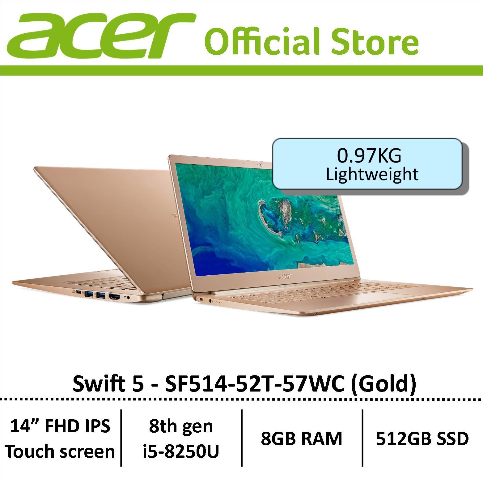 Acer Swift 5 SF514-52T-57WC(Gold) Thin & Light Laptop - Free Gift with purchase