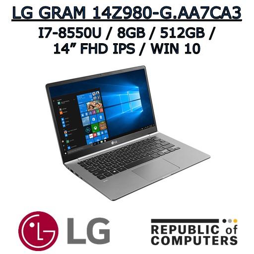 LG GRAM 14Z980-G.AA7CA3 I7-8550U / 8GB / 512GB / 14
