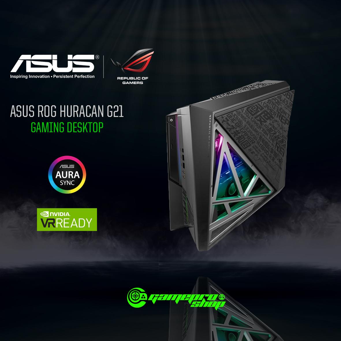 8th Gen ASUS ROG Huracan G21CN – SG007T (I7-8700/16GB/2TB HDD+256GB SSD/GTX1070) *COMEX PROMO*
