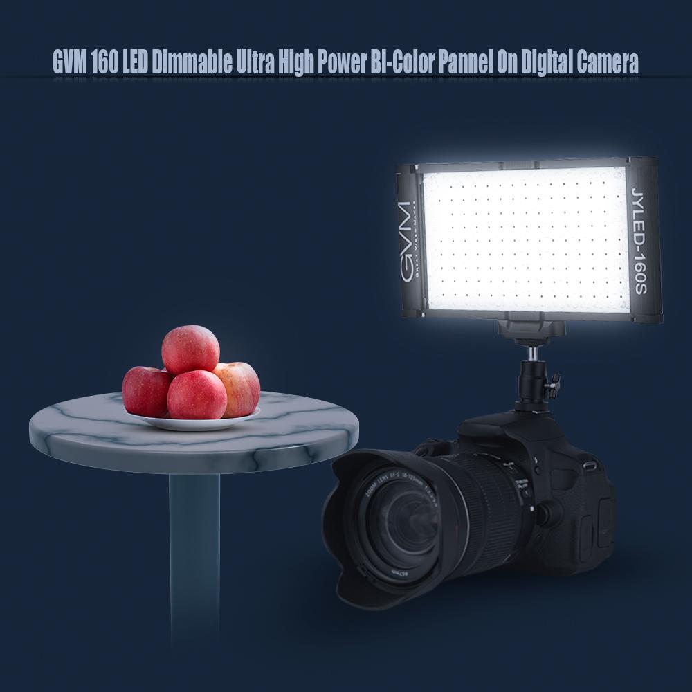 GVM 160 LED Light Dimmable Ultra High Power Bi-color Temperature 2300K-6800K Panel Light on Digital Camera Camcorder DSLR Video Light...