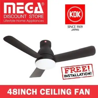 Kdk U48fp 48inch Ceiling Fan With Led Light Black